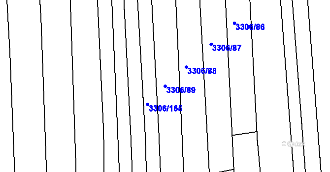 Parcela st. 3306/89 v KÚ Blatnice pod Svatým Antonínkem, Katastrální mapa