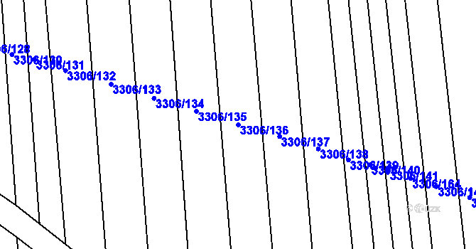 Parcela st. 3306/136 v KÚ Blatnice pod Svatým Antonínkem, Katastrální mapa