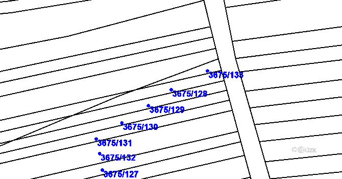 Parcela st. 3675/128 v KÚ Blatnice pod Svatým Antonínkem, Katastrální mapa