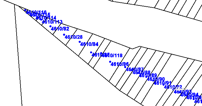 Parcela st. 4610/118 v KÚ Blatnice pod Svatým Antonínkem, Katastrální mapa