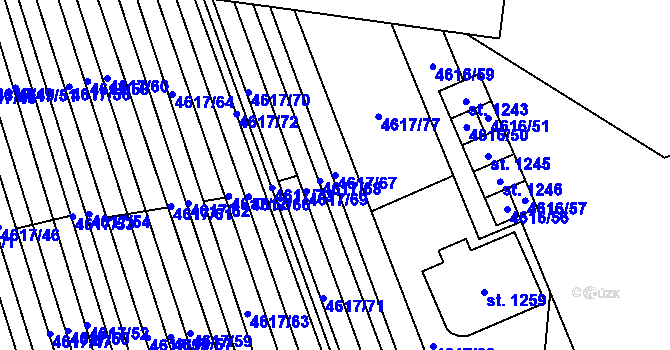 Parcela st. 4617/67 v KÚ Blatnice pod Svatým Antonínkem, Katastrální mapa