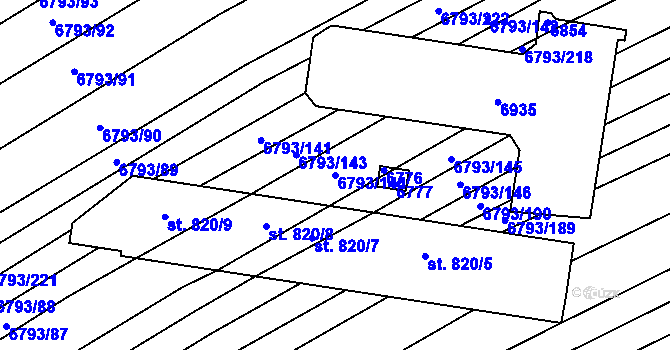 Parcela st. 6793/144 v KÚ Blatnice pod Svatým Antonínkem, Katastrální mapa