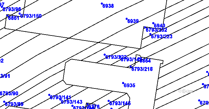 Parcela st. 6793/222 v KÚ Blatnice pod Svatým Antonínkem, Katastrální mapa