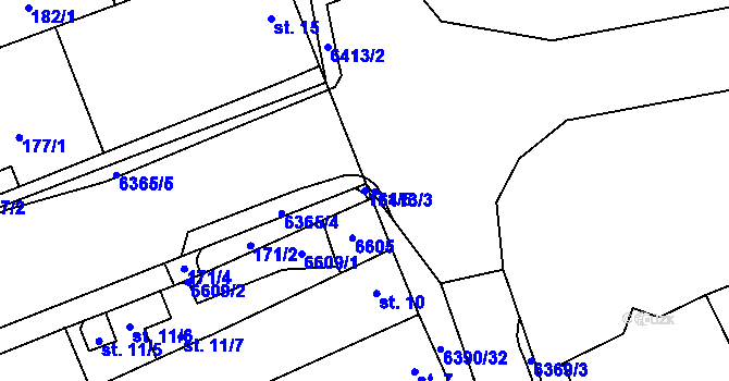 Parcela st. 171/5 v KÚ Blatnice pod Svatým Antonínkem, Katastrální mapa