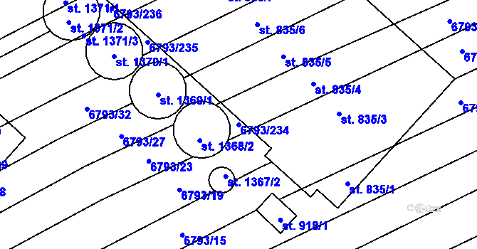 Parcela st. 6793/234 v KÚ Blatnice pod Svatým Antonínkem, Katastrální mapa