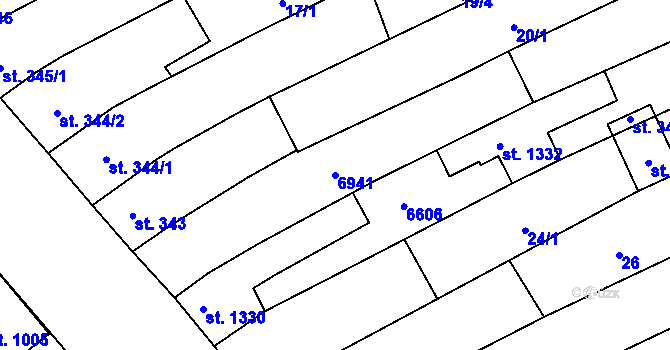 Parcela st. 6941 v KÚ Blatnice pod Svatým Antonínkem, Katastrální mapa