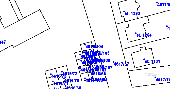 Parcela st. 4616/104 v KÚ Blatnice pod Svatým Antonínkem, Katastrální mapa