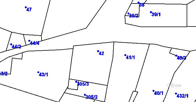 Parcela st. 42 v KÚ Blatnice, Katastrální mapa