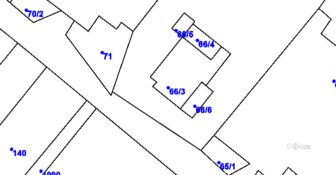 Parcela st. 66/3 v KÚ Blatnice, Katastrální mapa