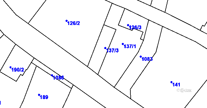 Parcela st. 137/3 v KÚ Blatnice, Katastrální mapa