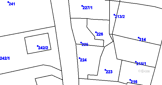 Parcela st. 225 v KÚ Blatnice, Katastrální mapa