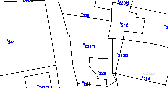 Parcela st. 227/1 v KÚ Blatnice, Katastrální mapa