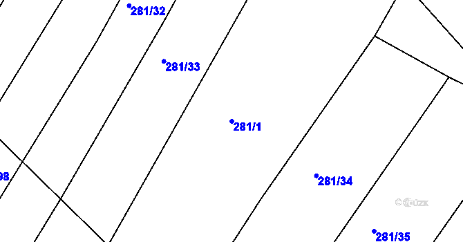 Parcela st. 281/1 v KÚ Blatnice, Katastrální mapa