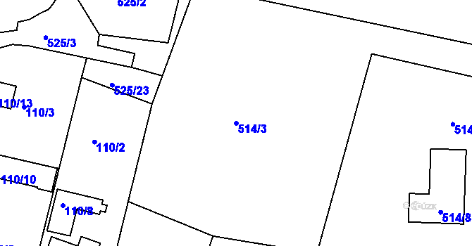 Parcela st. 514/3 v KÚ Blatnice, Katastrální mapa