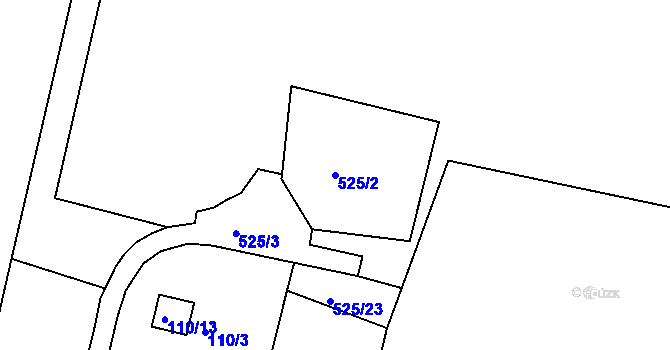 Parcela st. 525/2 v KÚ Blatnice, Katastrální mapa