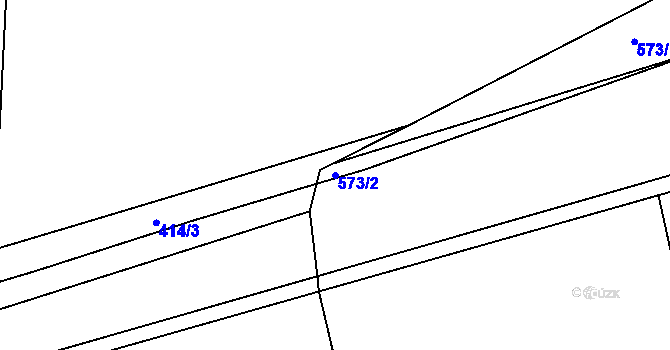Parcela st. 573/2 v KÚ Blatnice, Katastrální mapa