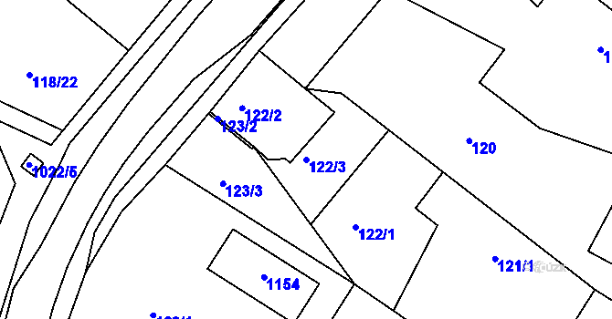 Parcela st. 122/3 v KÚ Blatnice, Katastrální mapa