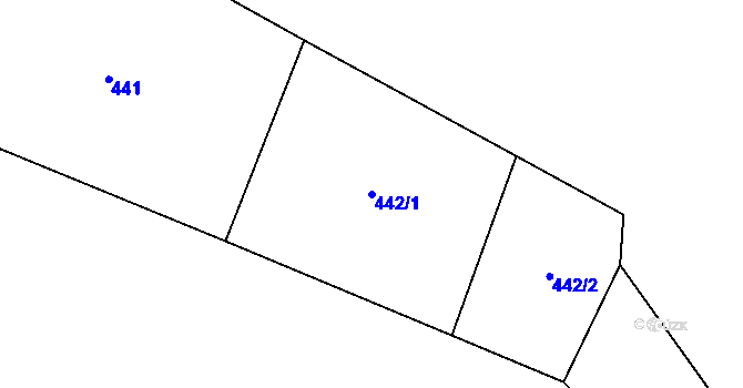 Parcela st. 442/1 v KÚ Blatnice, Katastrální mapa