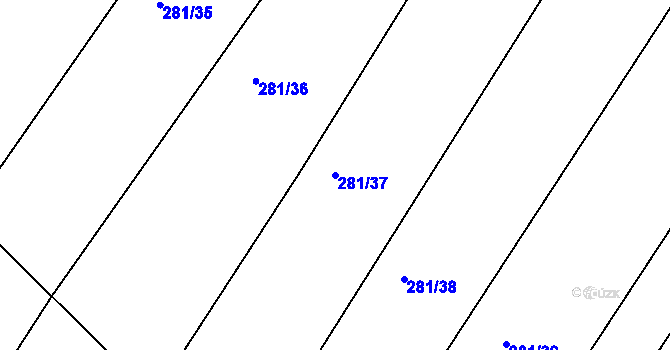 Parcela st. 281/37 v KÚ Blatnice, Katastrální mapa