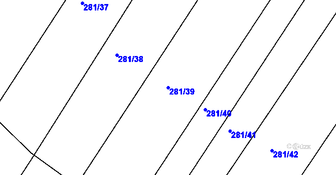 Parcela st. 281/39 v KÚ Blatnice, Katastrální mapa