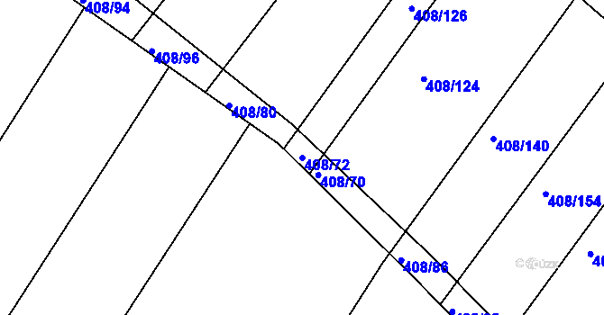Parcela st. 408/72 v KÚ Blatnice, Katastrální mapa