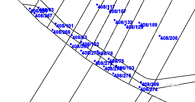 Parcela st. 408/78 v KÚ Blatnice, Katastrální mapa