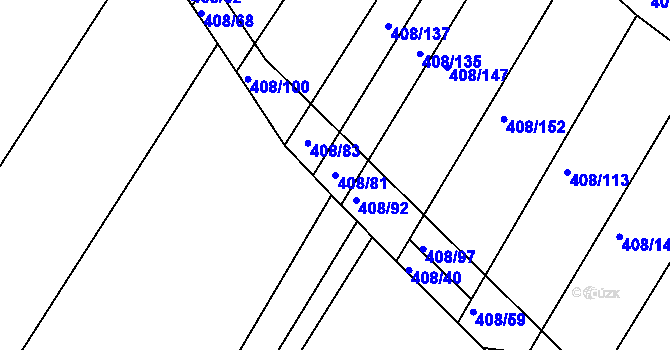 Parcela st. 408/81 v KÚ Blatnice, Katastrální mapa