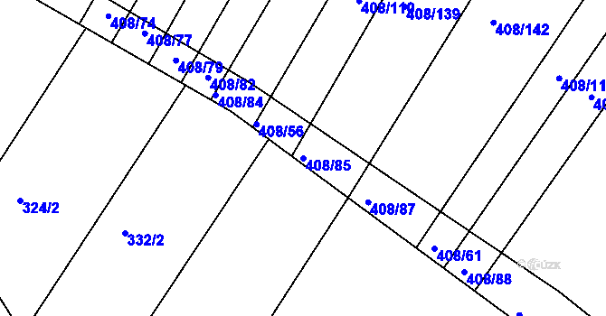 Parcela st. 408/85 v KÚ Blatnice, Katastrální mapa