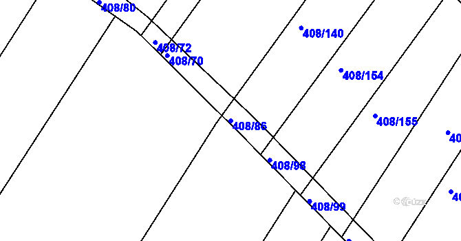 Parcela st. 408/86 v KÚ Blatnice, Katastrální mapa