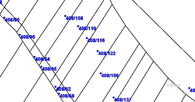 Parcela st. 408/122 v KÚ Blatnice, Katastrální mapa