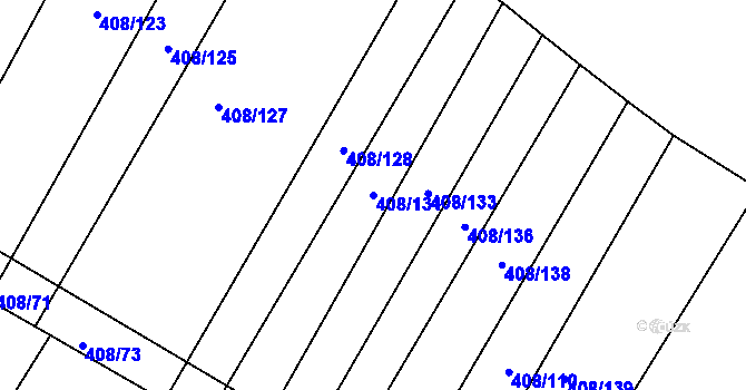 Parcela st. 408/131 v KÚ Blatnice, Katastrální mapa