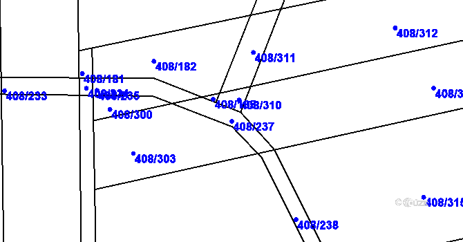 Parcela st. 408/237 v KÚ Blatnice, Katastrální mapa