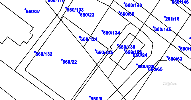 Parcela st. 660/125 v KÚ Blatnice, Katastrální mapa