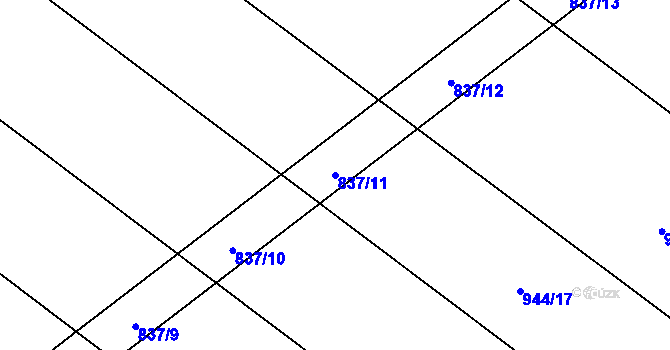 Parcela st. 837/11 v KÚ Blatnice, Katastrální mapa
