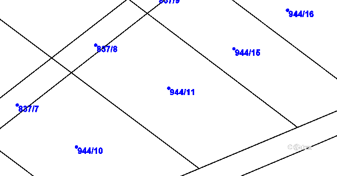 Parcela st. 944/11 v KÚ Blatnice, Katastrální mapa