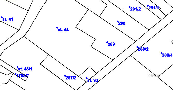 Parcela st. 87 v KÚ Ohrazenice na Moravě, Katastrální mapa