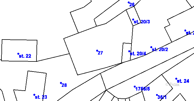 Parcela st. 27 v KÚ Ohrazenice na Moravě, Katastrální mapa