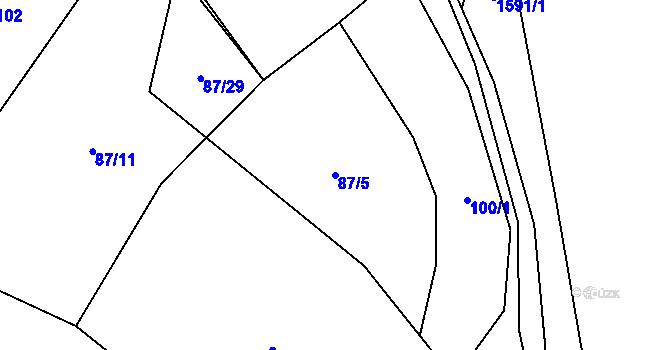 Parcela st. 87/5 v KÚ Ohrazenice na Moravě, Katastrální mapa