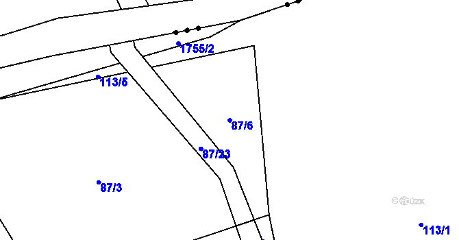 Parcela st. 87/6 v KÚ Ohrazenice na Moravě, Katastrální mapa