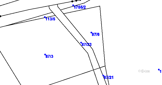Parcela st. 87/23 v KÚ Ohrazenice na Moravě, Katastrální mapa
