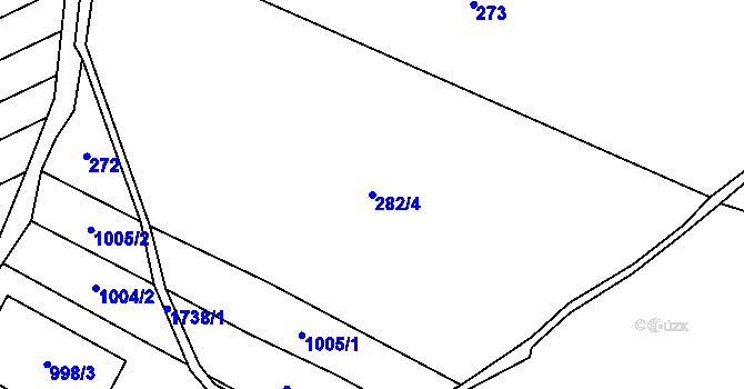 Parcela st. 282/4 v KÚ Ohrazenice na Moravě, Katastrální mapa