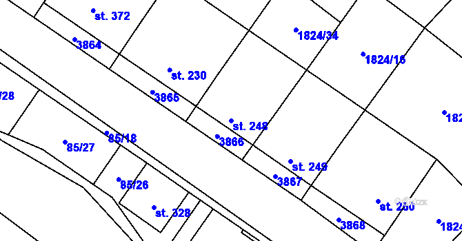 Parcela st. 248 v KÚ Blatnička, Katastrální mapa