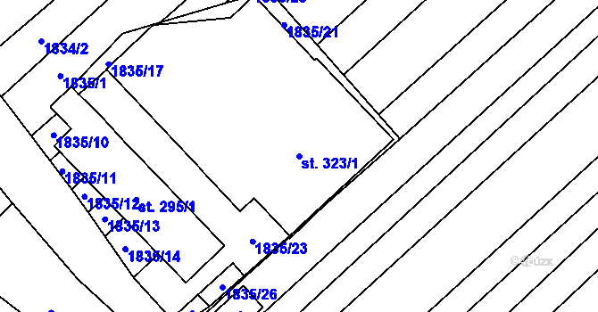 Parcela st. 323/1 v KÚ Blatnička, Katastrální mapa