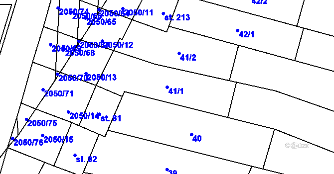 Parcela st. 41/1 v KÚ Blatnička, Katastrální mapa
