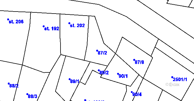 Parcela st. 87/2 v KÚ Blatnička, Katastrální mapa