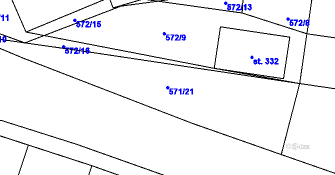 Parcela st. 571/21 v KÚ Blatnička, Katastrální mapa