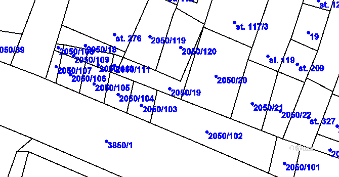 Parcela st. 2050/19 v KÚ Blatnička, Katastrální mapa