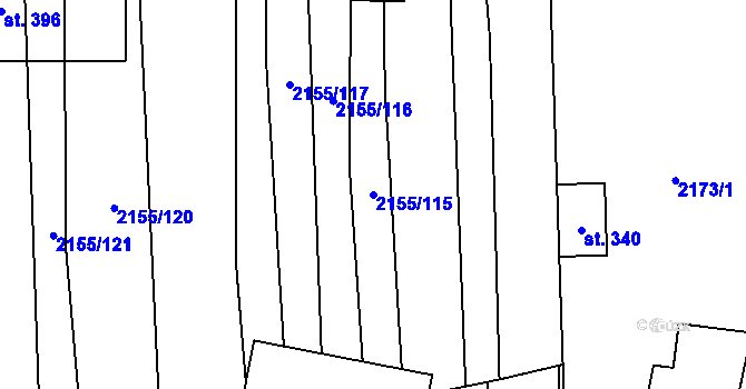 Parcela st. 2155/115 v KÚ Blatnička, Katastrální mapa