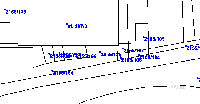 Parcela st. 2155/125 v KÚ Blatnička, Katastrální mapa