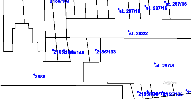 Parcela st. 2155/133 v KÚ Blatnička, Katastrální mapa